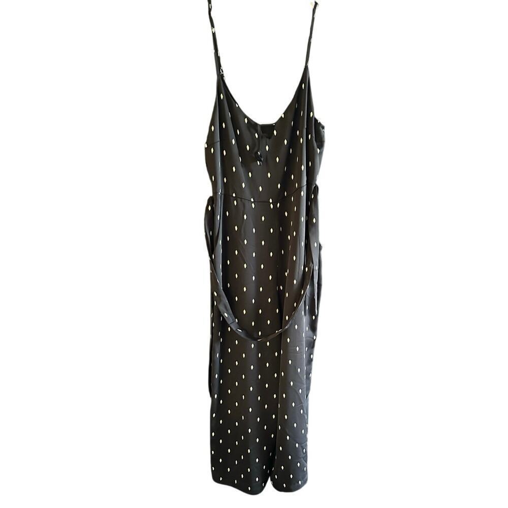 Veronica M. Black Polka Dot Spaghetti Straps Wrap Dress Size XS
